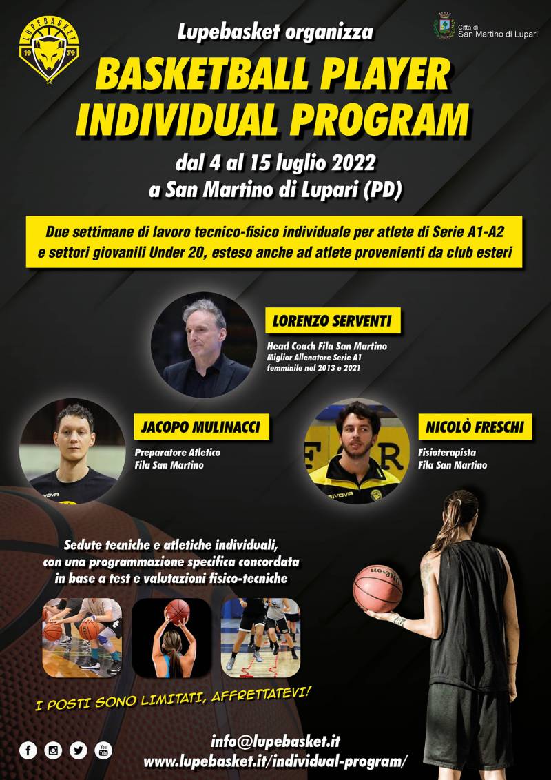 A luglio a San Martino di Lupari arriva "Basketball Player Individual Program", iscrizioni aperte!