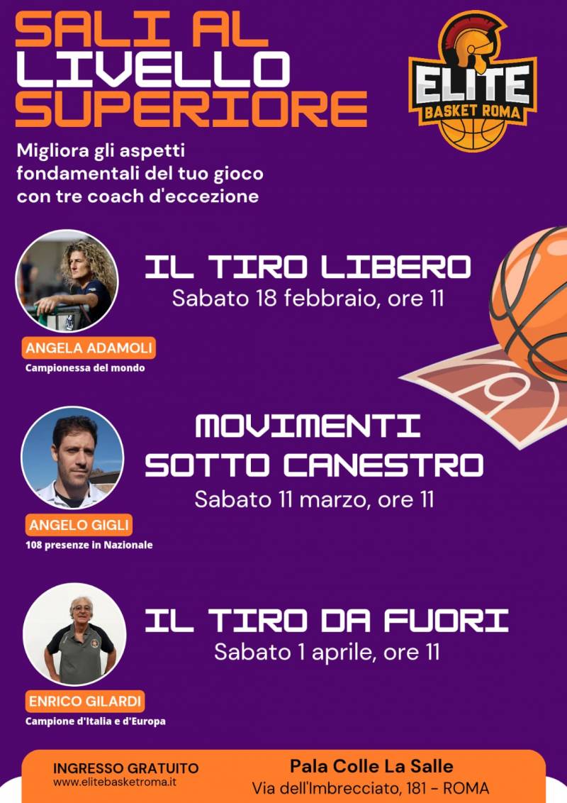 Elite Basket Roma lancia "Sali al livello superiore"