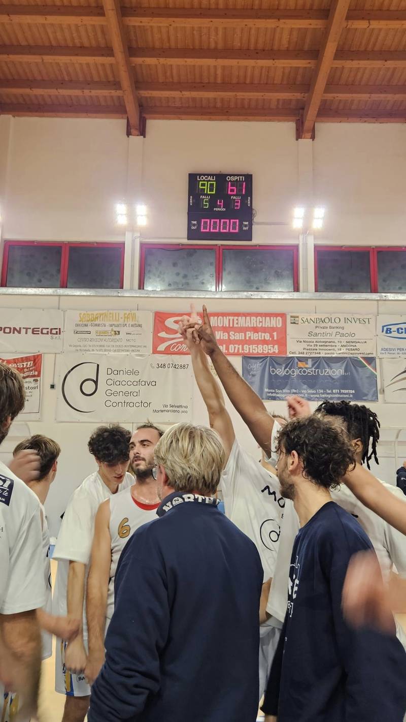 Ottava vittoria consecutiva per la G.Contract Montemarciano basket di coach David Luconi
